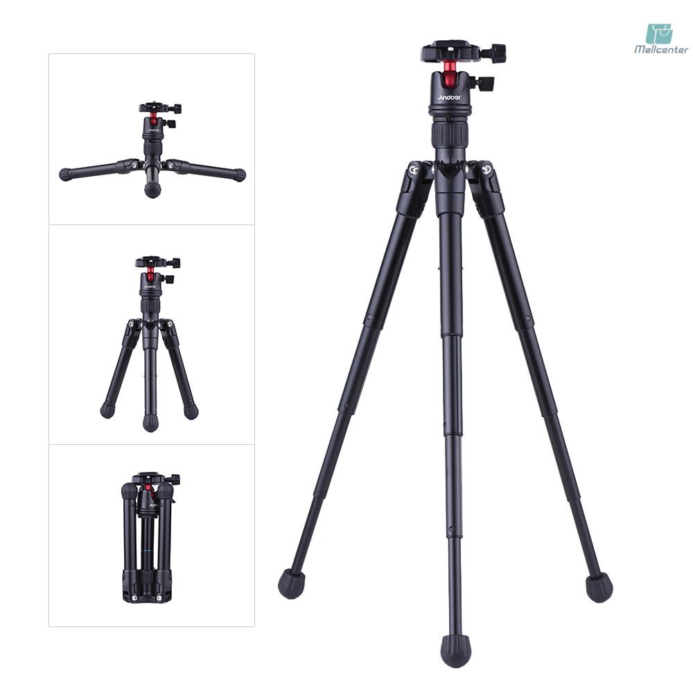 Andoer Mini Tabletop Travel Tripod Stand  with Ball Head Quick Release Plate Portable Lightweight fo DSLR Camera Camcorder for Smartphone