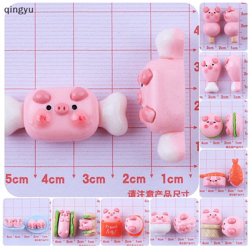 Phụ Kiện Trang Trí Điện Thoại / Để Bàn Hình Chú Heo Hồng 3D Bằng Nhựa Resin Dễ Thương DIY