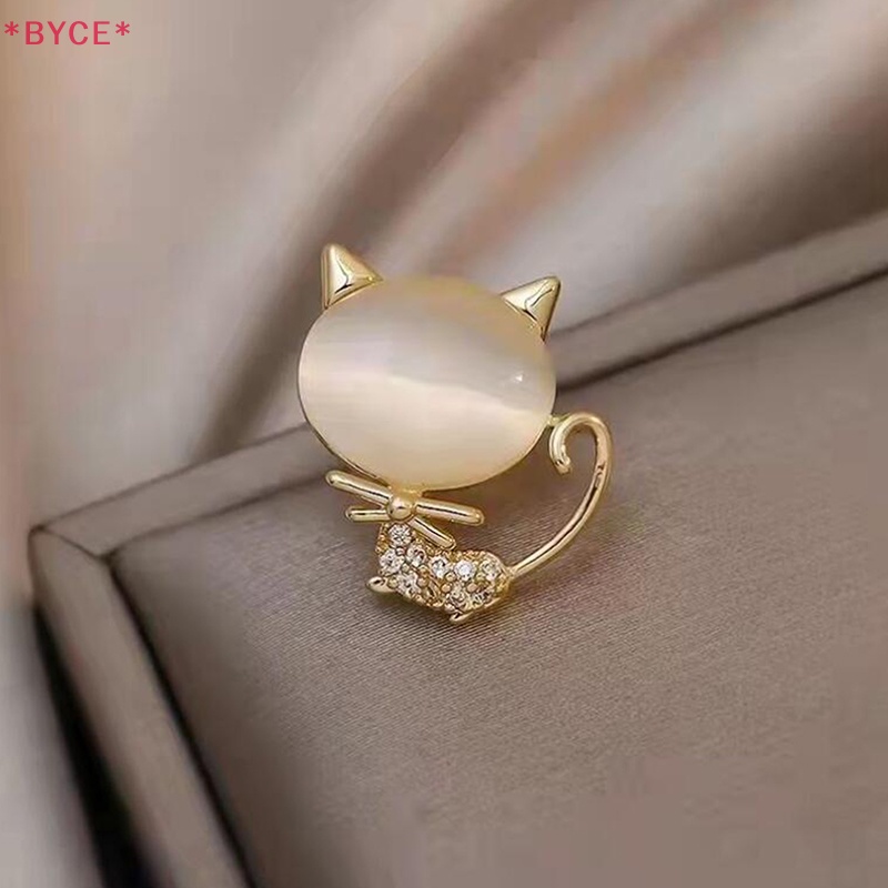 Ghim Cài Áo Hình Mèo Đính Đá Pha Lê Lấp Lánh Thời Trang Cho Nữ Mới