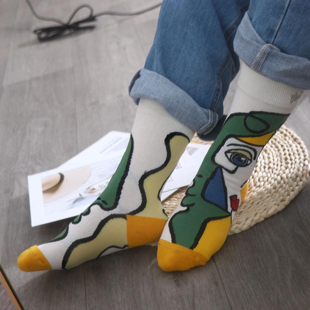 Vớ Cotton Cổ Vừa Thoáng Khí Thoải Mái Phong Cách Harajuku Thời Trang Thu Đông