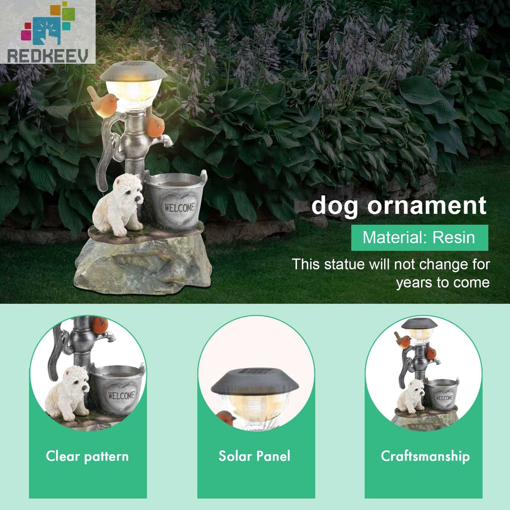 Đồ trang trí Chó Mèo Bằng Nhựa Resin Sử Dụng Năng Lượng Mặt Trời