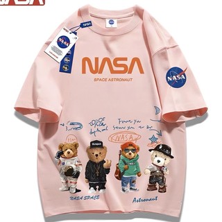 Áo Thun Cotton Tay Ngắn Dáng Rộng In Chữ Nasa Thời Trang Mùa Hè Cho Cặp Đôi