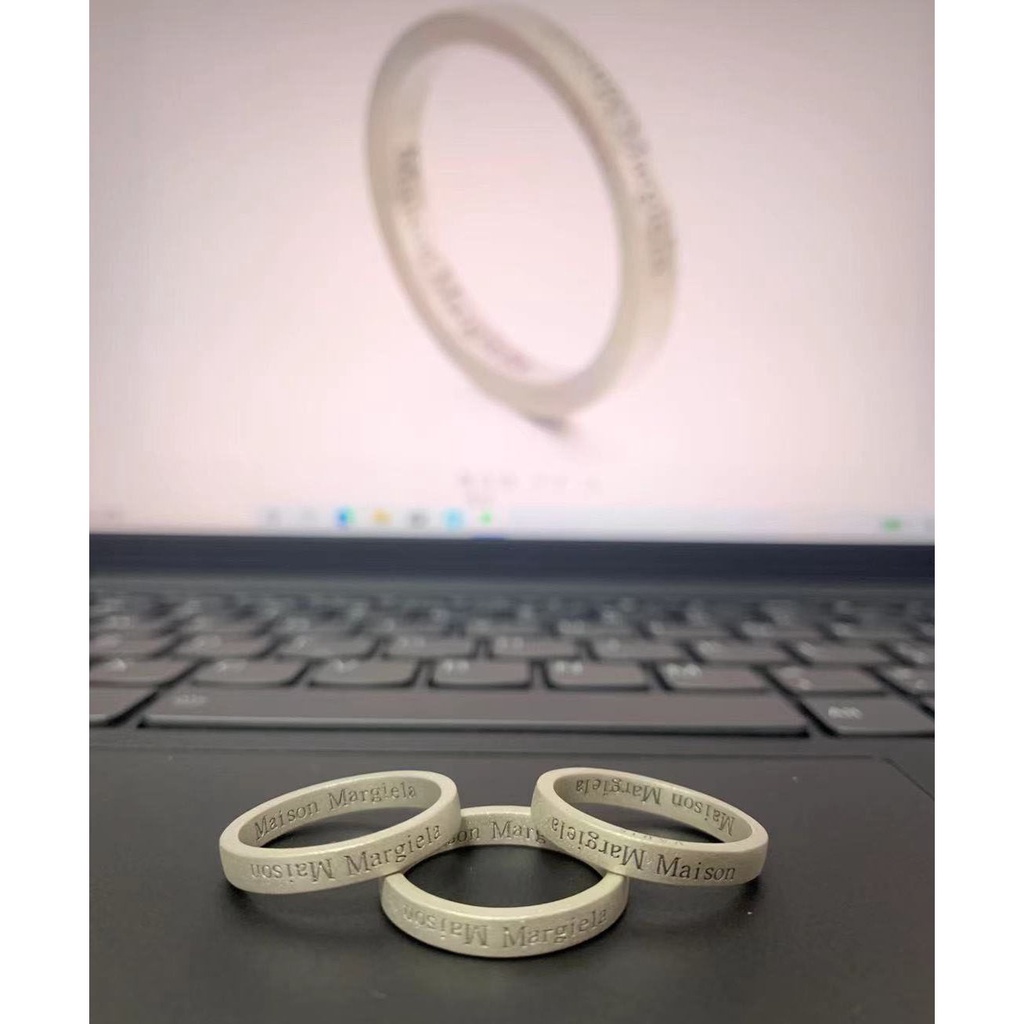 Nhẫn Cặp Mạ Bạc Khắc Chữ Maison Margiela Margiela Thời Trang Cho Nam Và Nữ