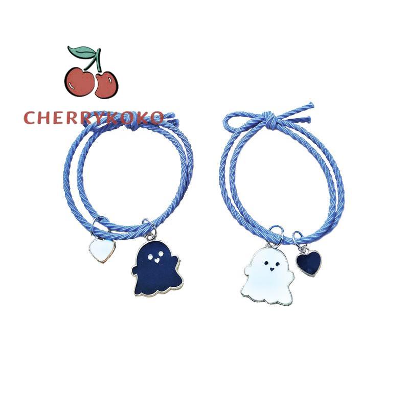 🍒🍒CHERRYKOKO Set 2 Vòng Tay Mặt Dây Chuyền Hình Ma Dễ Thương Cho Cặp Đôi