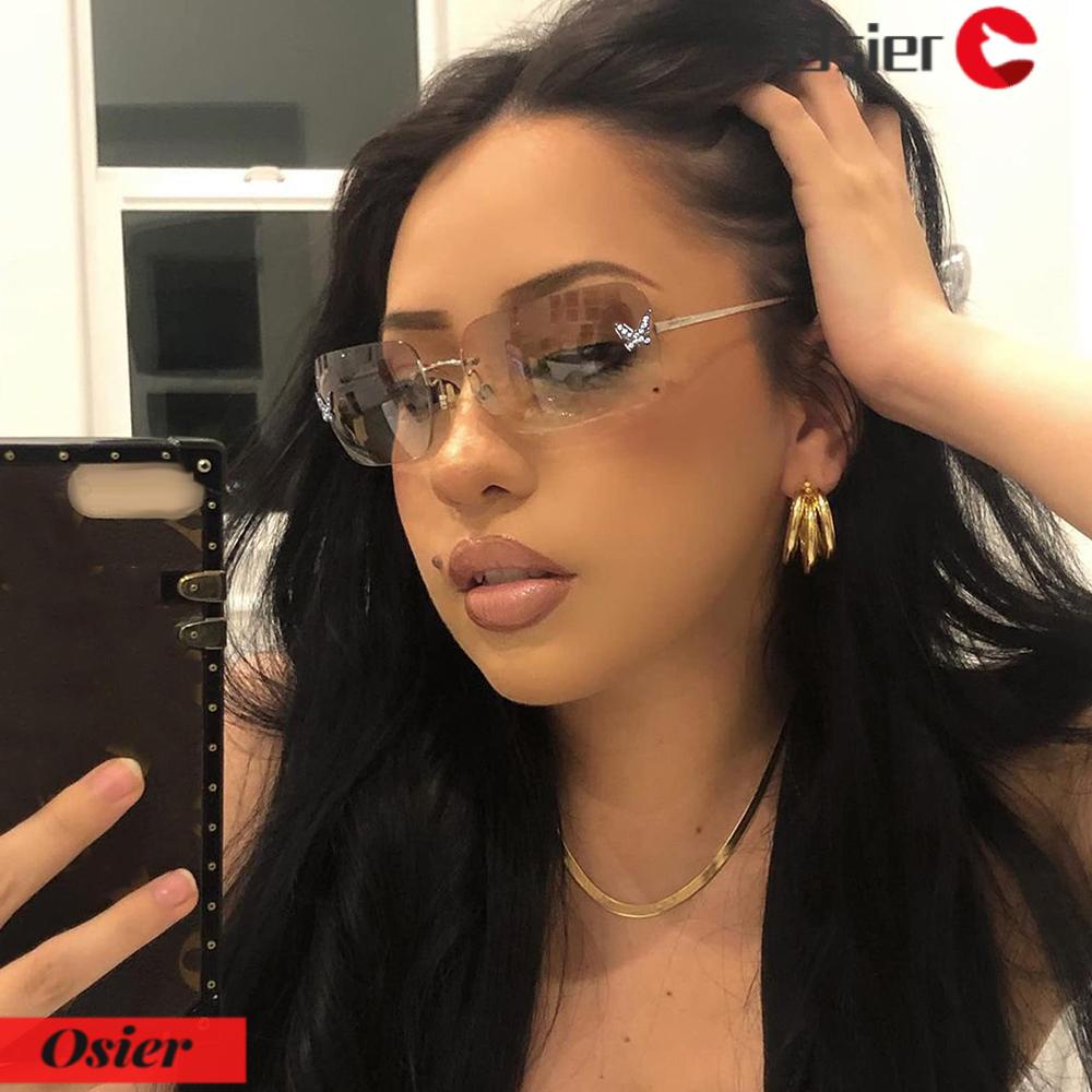 Osier1 Kính Râm Hình Bướm Không Gọng Phong Cách Vintage Dành Cho Đi Du Lịch Và Bãi Biển