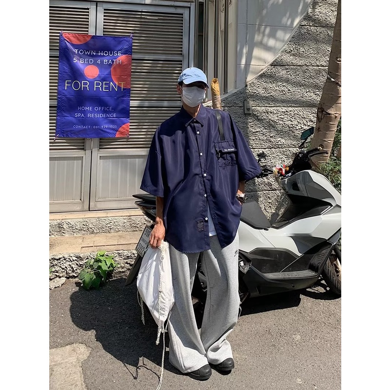 Áo Sơ Mi Tay Ngắn Dáng Rộng Thời Trang Mùa Hè Hàng Mới 2023 Dành Cho Bạn Nam