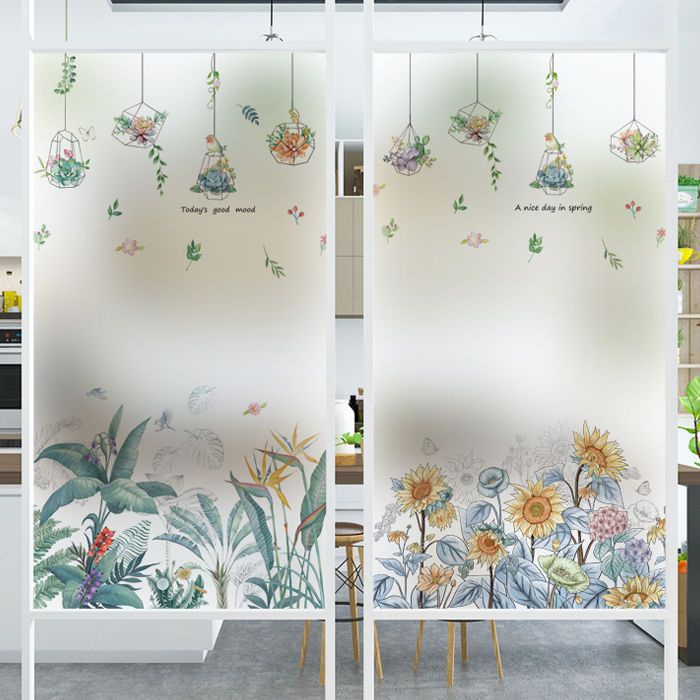 Phim Dán Kính Cửa Sổ / Ban Công / Nhà Tắm Mặt Nhám Màu Trơn Không Keo