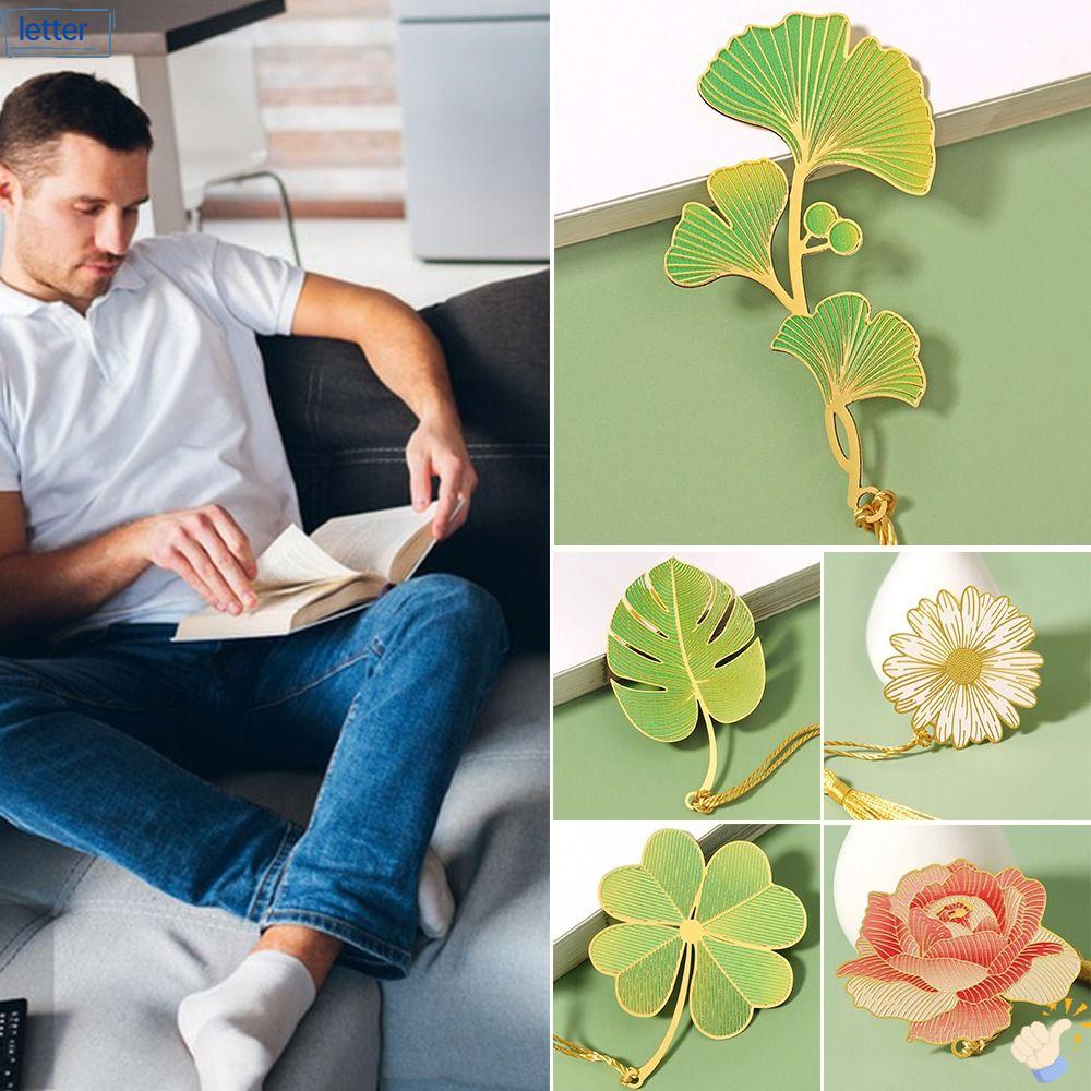 LET Set 3 Thẻ Đánh Dấu Trang Sách Hình Hoa Lá Dành Cho Học Sinh