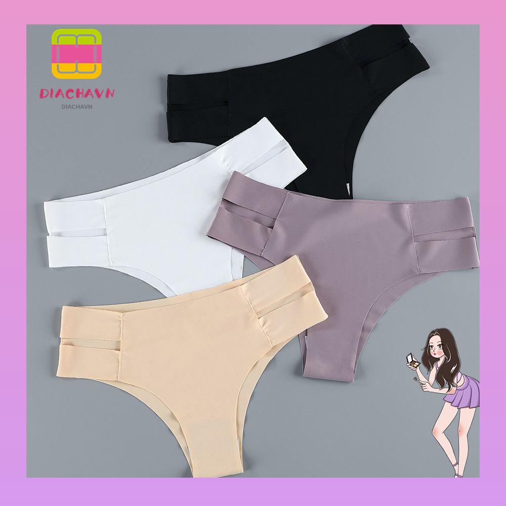 Quần Lót Mềm Khoét Lỗ Thoáng Khí Lưng Thấp Không Đường May Phong Cách Hipster Cho Nữ