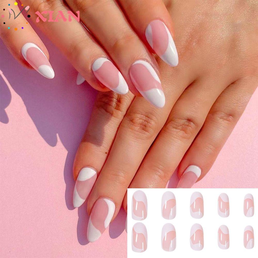 Hộp 24 Móng Tay Giả Che Phủ Toàn Diện Kiểu Gợn Sóng