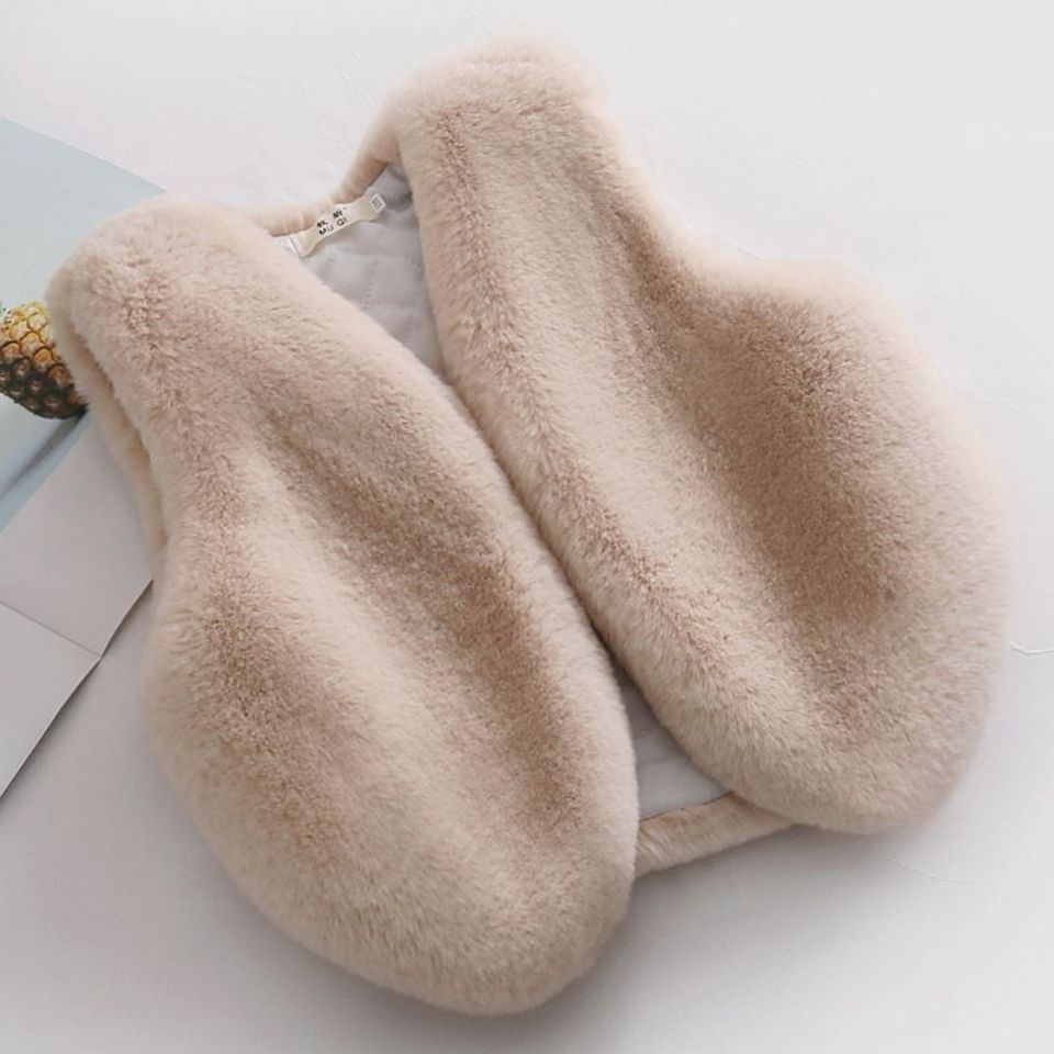 Áo Khoác Ghi Lê Giả Lông Cáo Dày Dặn Giữ Ấm Thời Trang Cho Bé Trai Và Gái