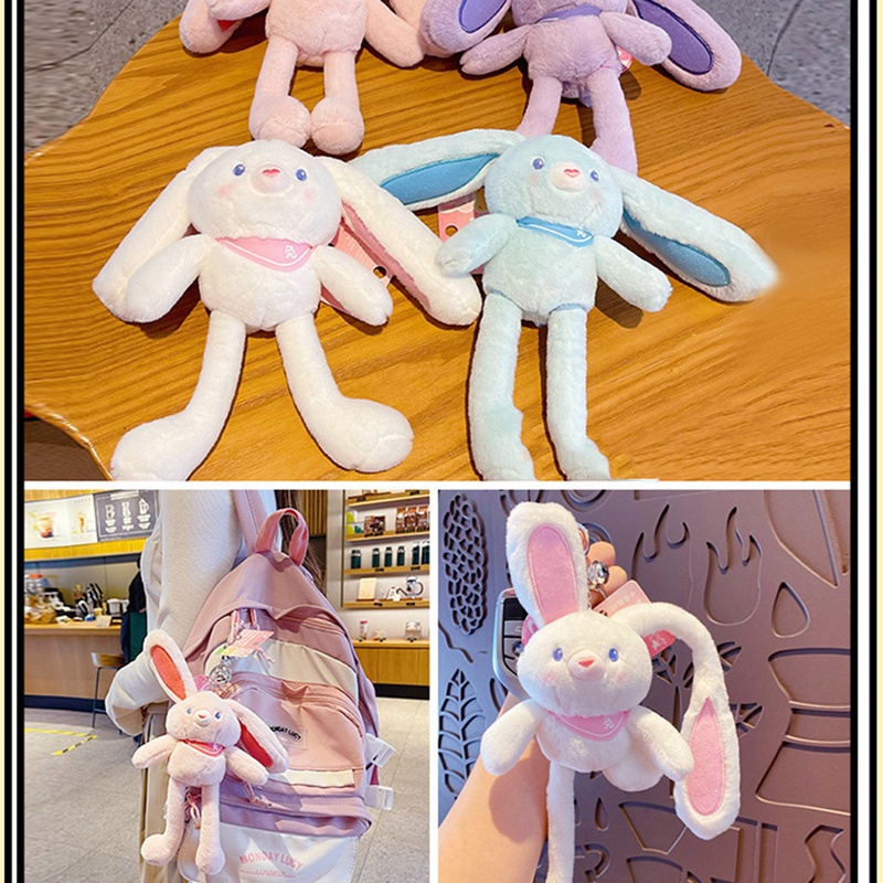 Móc Khóa Hình Thỏ Nhồi Bông Có Thể Thu Gọn Mới