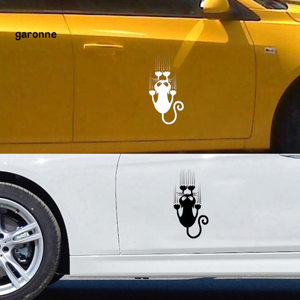 Miếng Dán Trang Trí Xe Hơi Hình Mèo Vui Nhộn Chống Thấm Nước