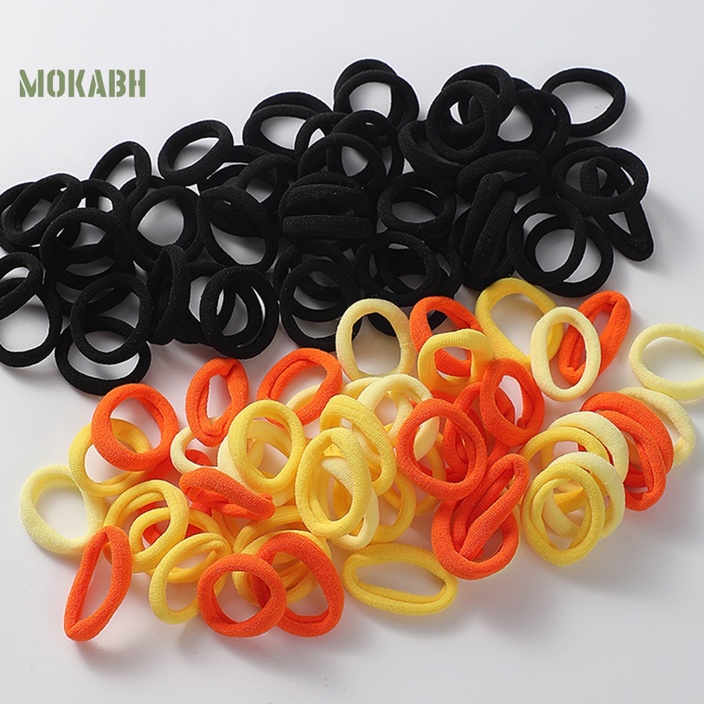 Bộ 100 Dây Cột Tóc Co Giãn Chống Rơi Màu Sắc Ngọt Ngào Xinh Xắn Cho Bé Gái