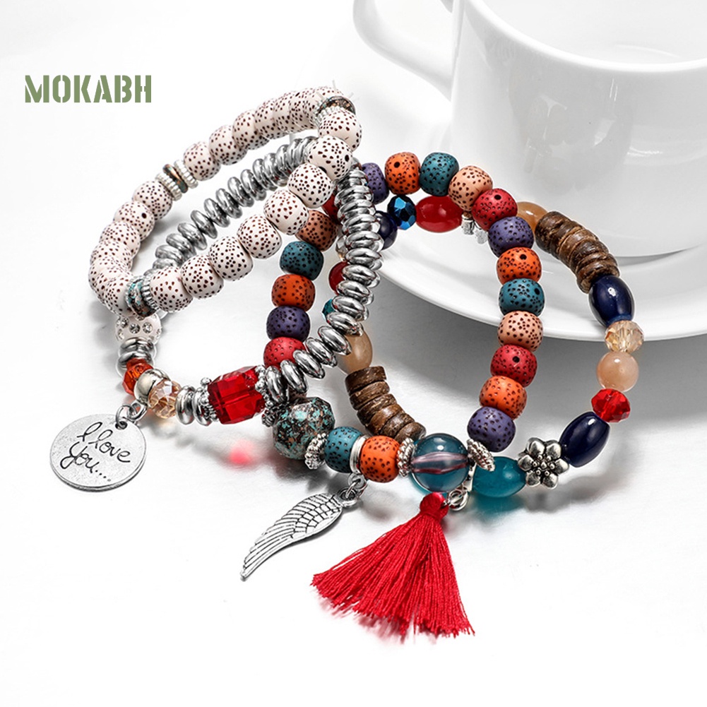 Bộ 4 Dây Chuyền Dạng Tua Rua Họa Tiết Theo Phong Cách Bohemian