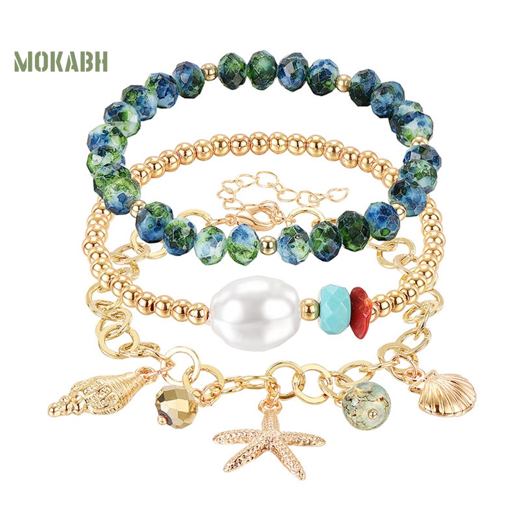 Vòng Đeo Tay Dạng Chuỗi Hạt Nhiều Lớp Phong Cách Bohemian Thời Trang Cho Nữ