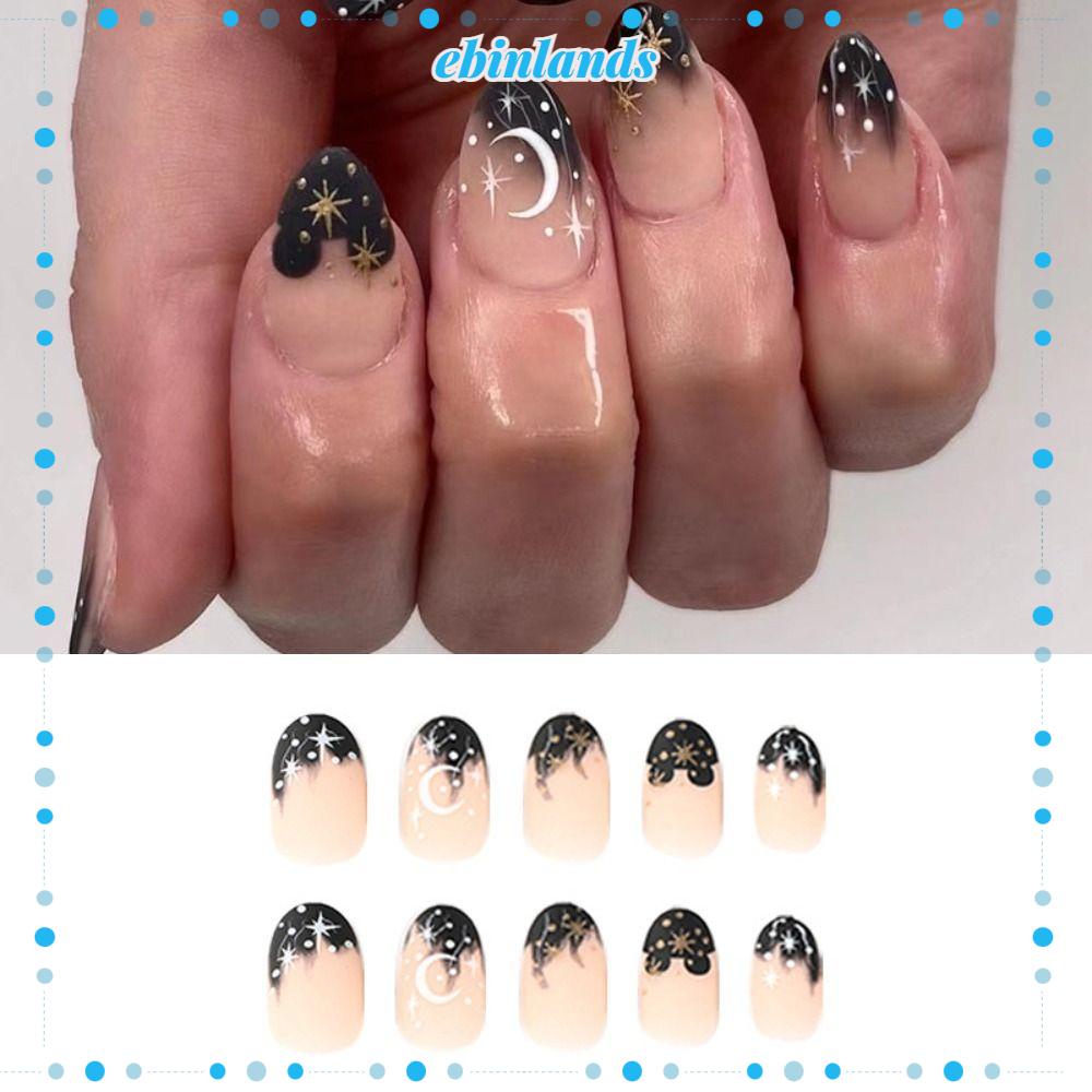 Set 24 Móng Tay Giả Dạng Nhấn Phong Cách Pháp