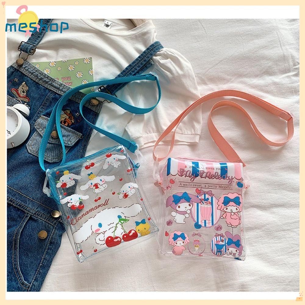 Túi PVC Trong Suốt Đựng Tiền Xu Họa Tiết Hoạt Hình Kuromi Melody Dễ Thương