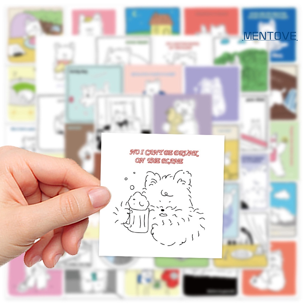 Set 40 Miếng Dán Vinyl Hình Chú Chó Hoạt Hình Chống Nước Dễ Thương Trang Trí Sổ Tay / Ván Trượt / Laptop