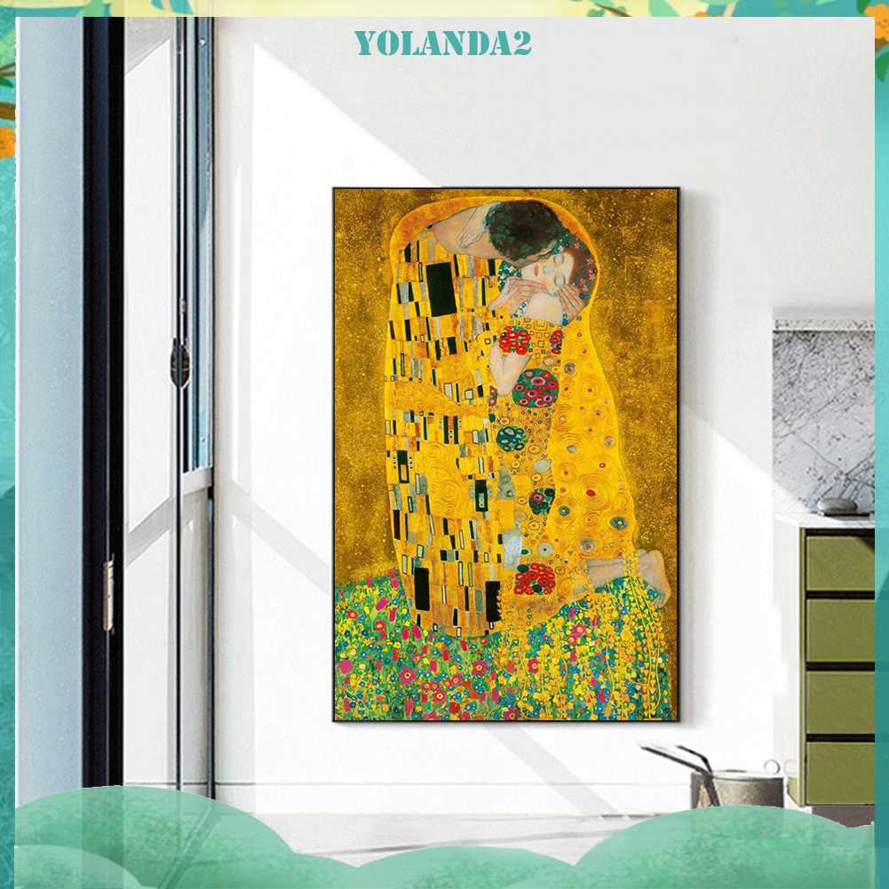 Tranh Đính Đá Kim Cương Toàn Bộ 5D DIY Hình Vẽ Nụ Hôn Trang Trí Nhà Cửa