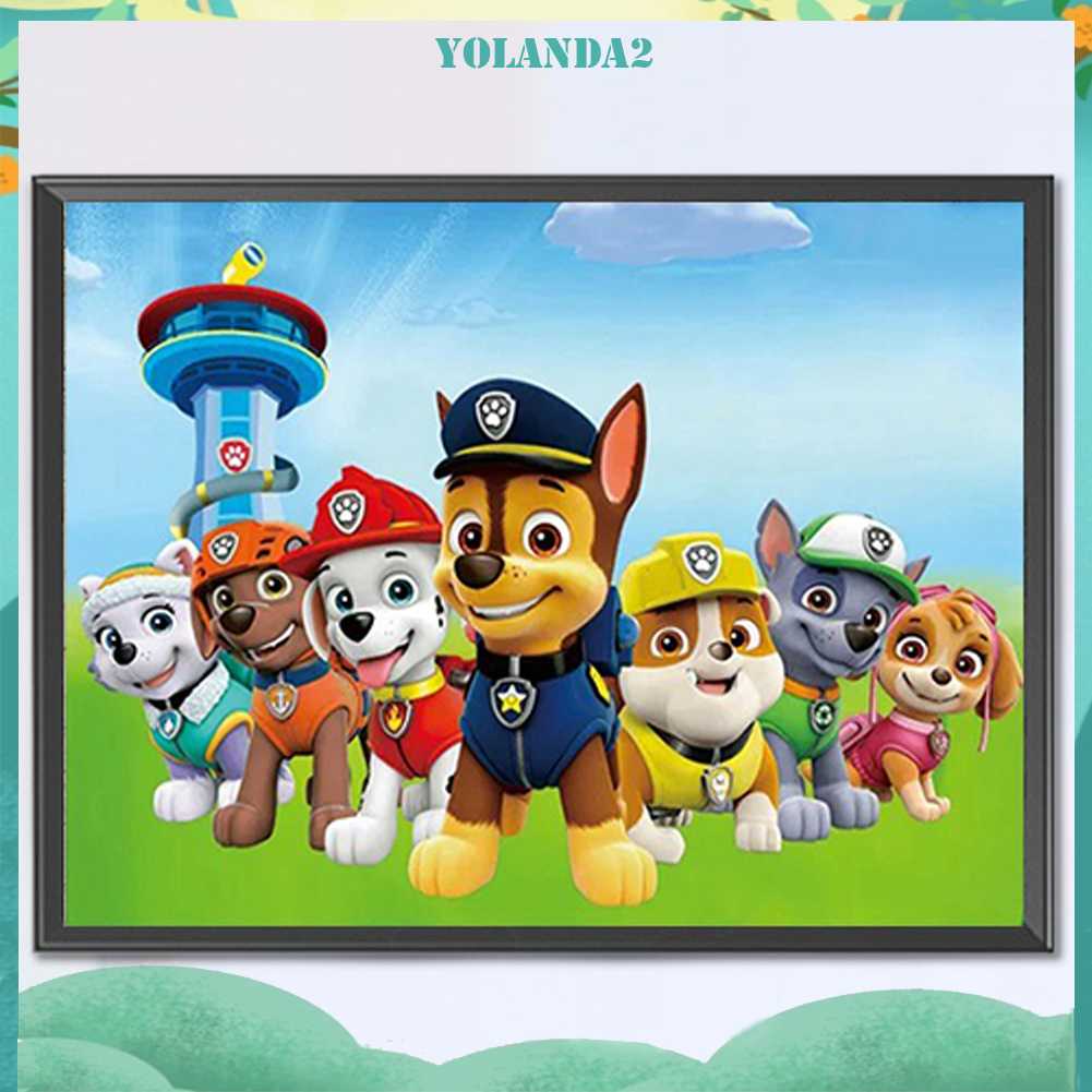 Bộ Tranh Đính Đá 5D Họa Tiết Hoạt Hình PAW Patrol Độc Đáo DIY Dùng Trang Trí Nhà Cửa