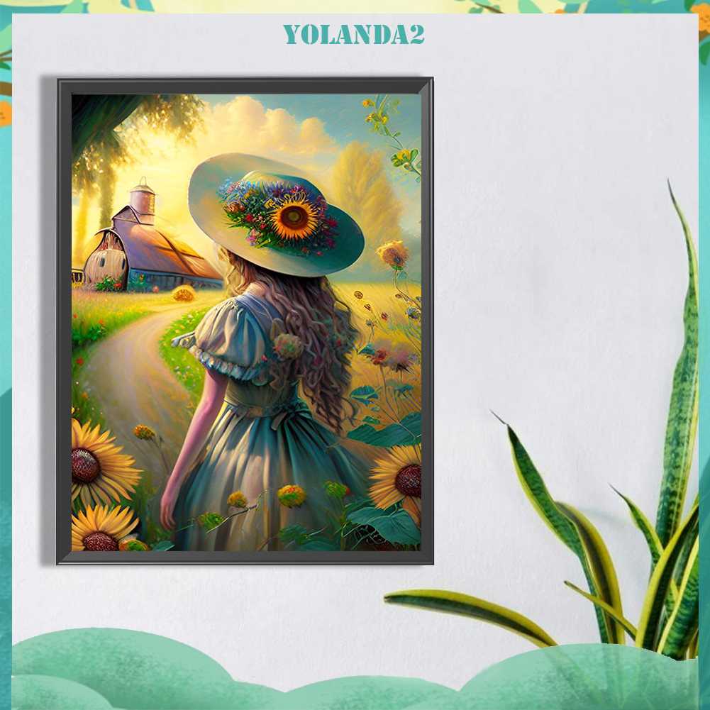 Tranh Đính Đá Kim Cương Toàn Bộ 5D DIY Hình Vẽ Cô Gái Trang Trí Nhà Cửa