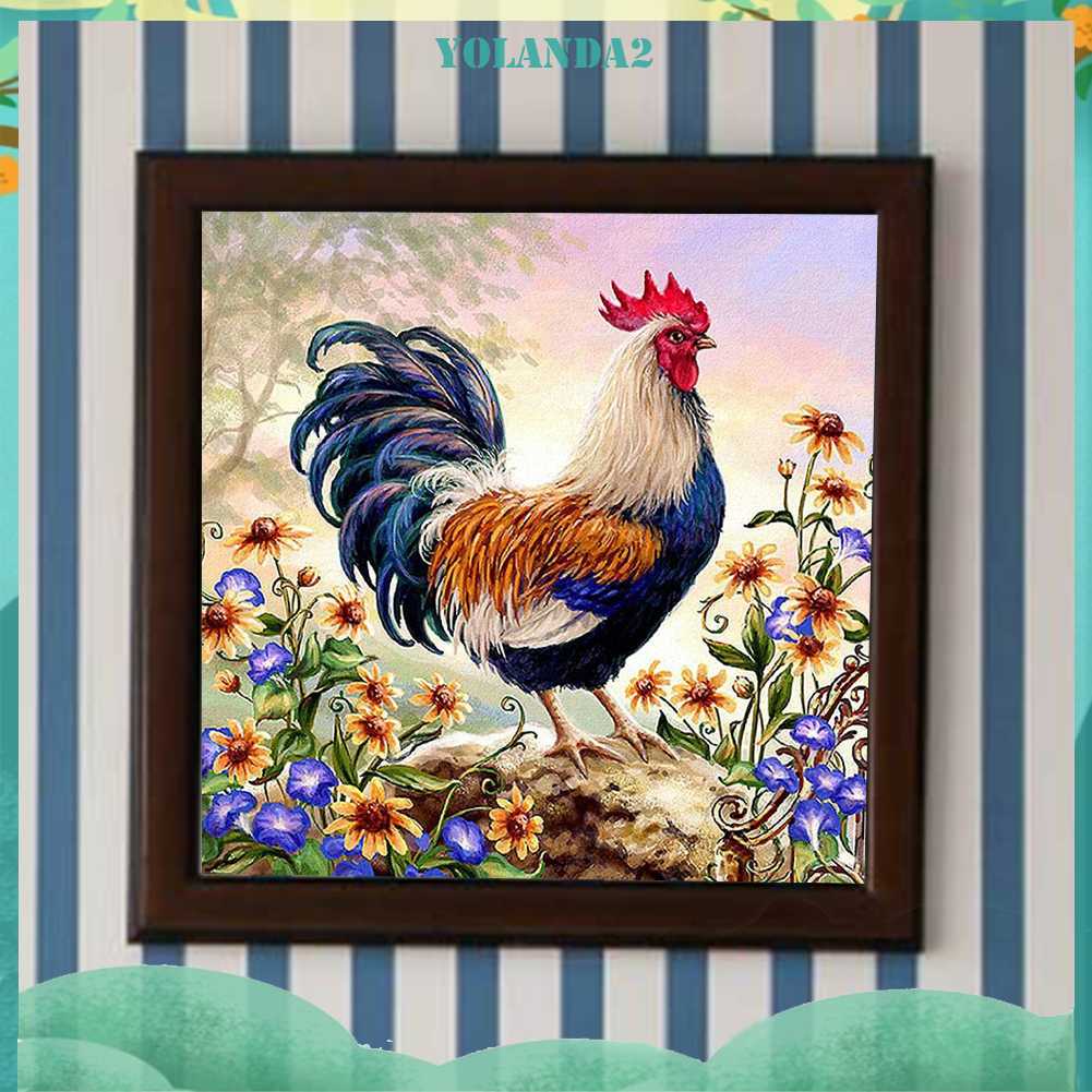 Tranh Đính Đá Kim Cương Toàn Bộ 5D DIY Hình Vẽ Hoa Trang Trí Nhà Cửa