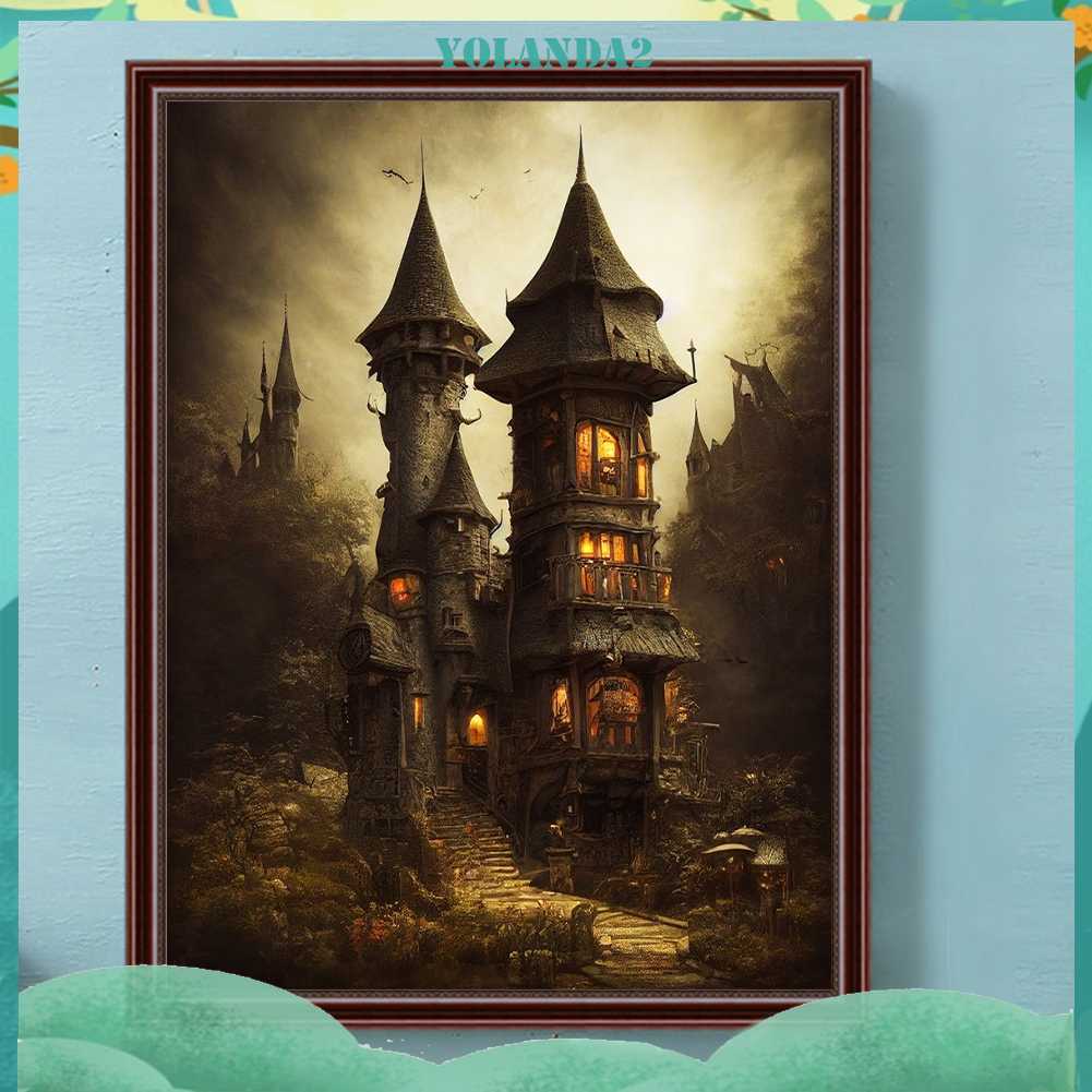 Tranh Đính Đá Kim Cương Toàn Bộ 5D DIY Hình Lâu Đài