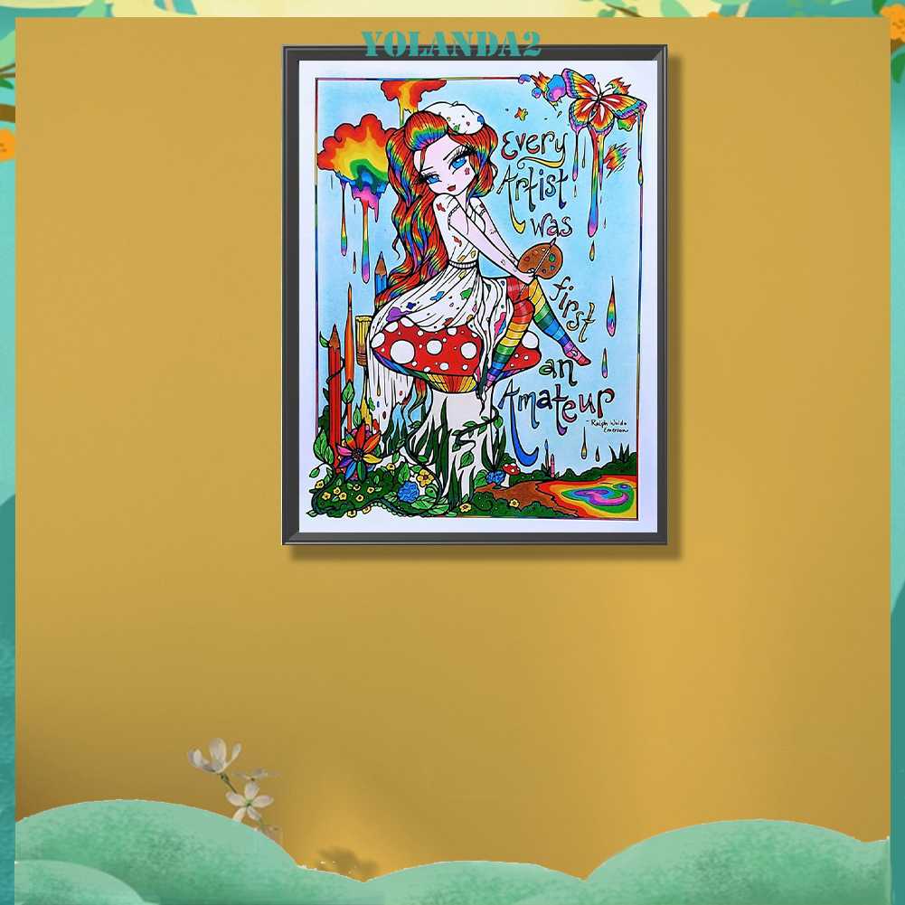 Tranh Đính Đá Kim Cương Toàn Bộ 5D DIY Hình Vẽ Cô Gái Trang Trí Nhà Cửa