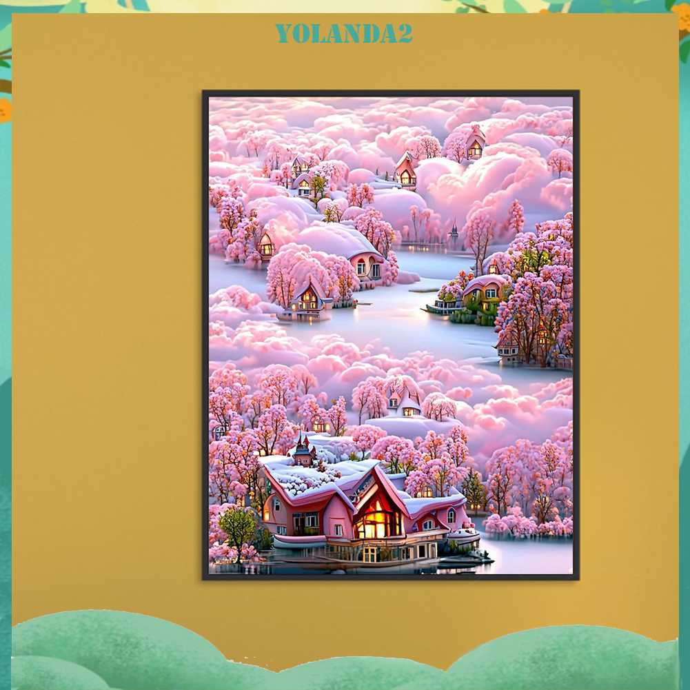 Tranh Đính Đá Kim Cương Toàn Bộ 5D DIY Hình Vẽ Biệt Thự
