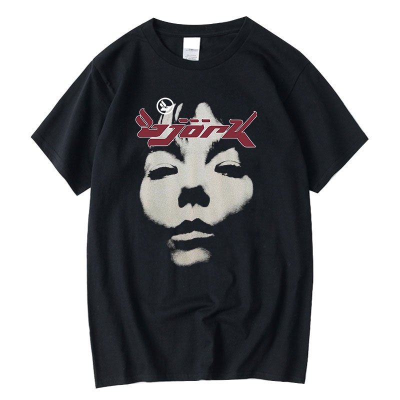 Áo Thun Cotton In Hình Album Nhạc 90S Bjork Look Phong Cách Hip Hop Thời Trang Cho Nam Cỡ Lớn 4XL ,5XL ,6XL