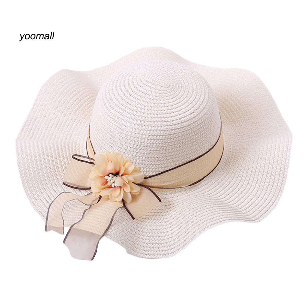Mũ Cói Rộng Vành Thắt Nơ Xinh Xắn Thời Trang Cho Nữ
