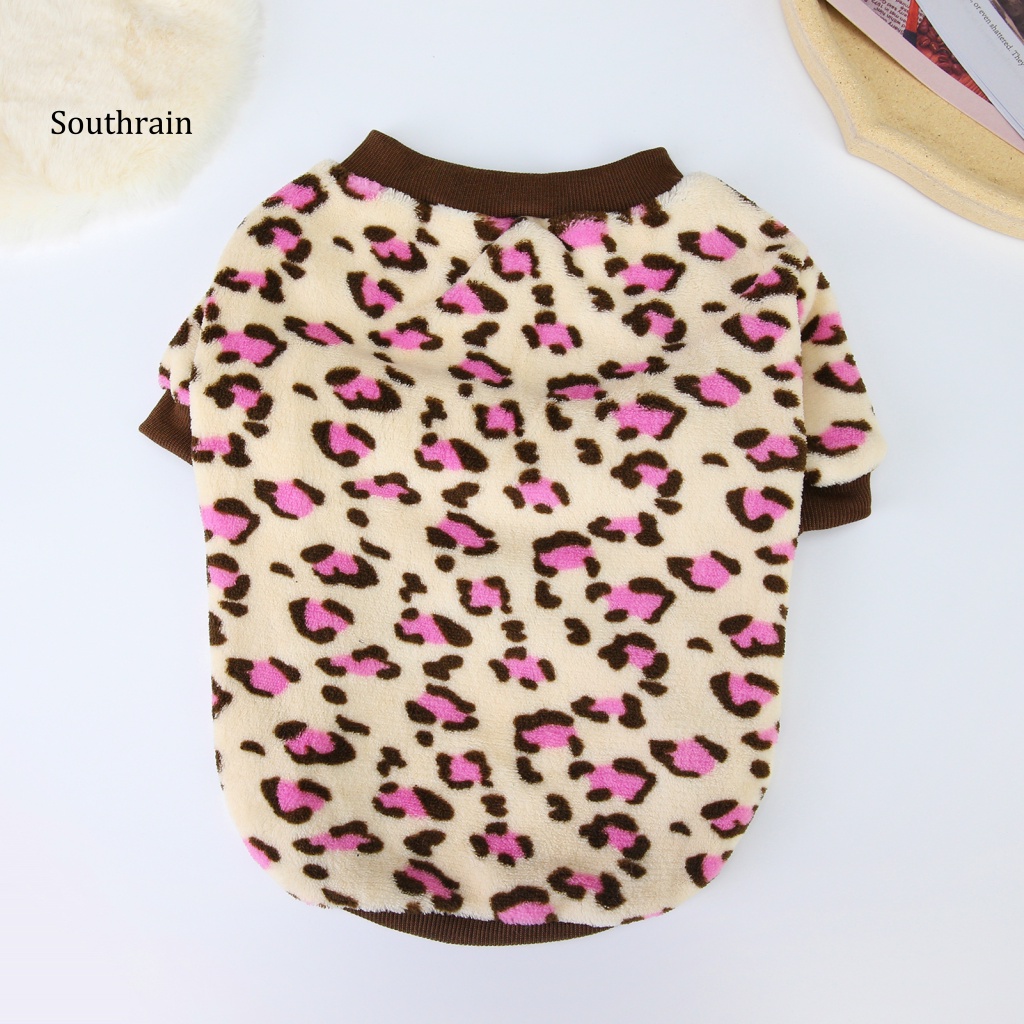 Áo Sweater Giữ Ấm Co Giãn Tốt In Họa Tiết Da Báo Cho Cún Cưng