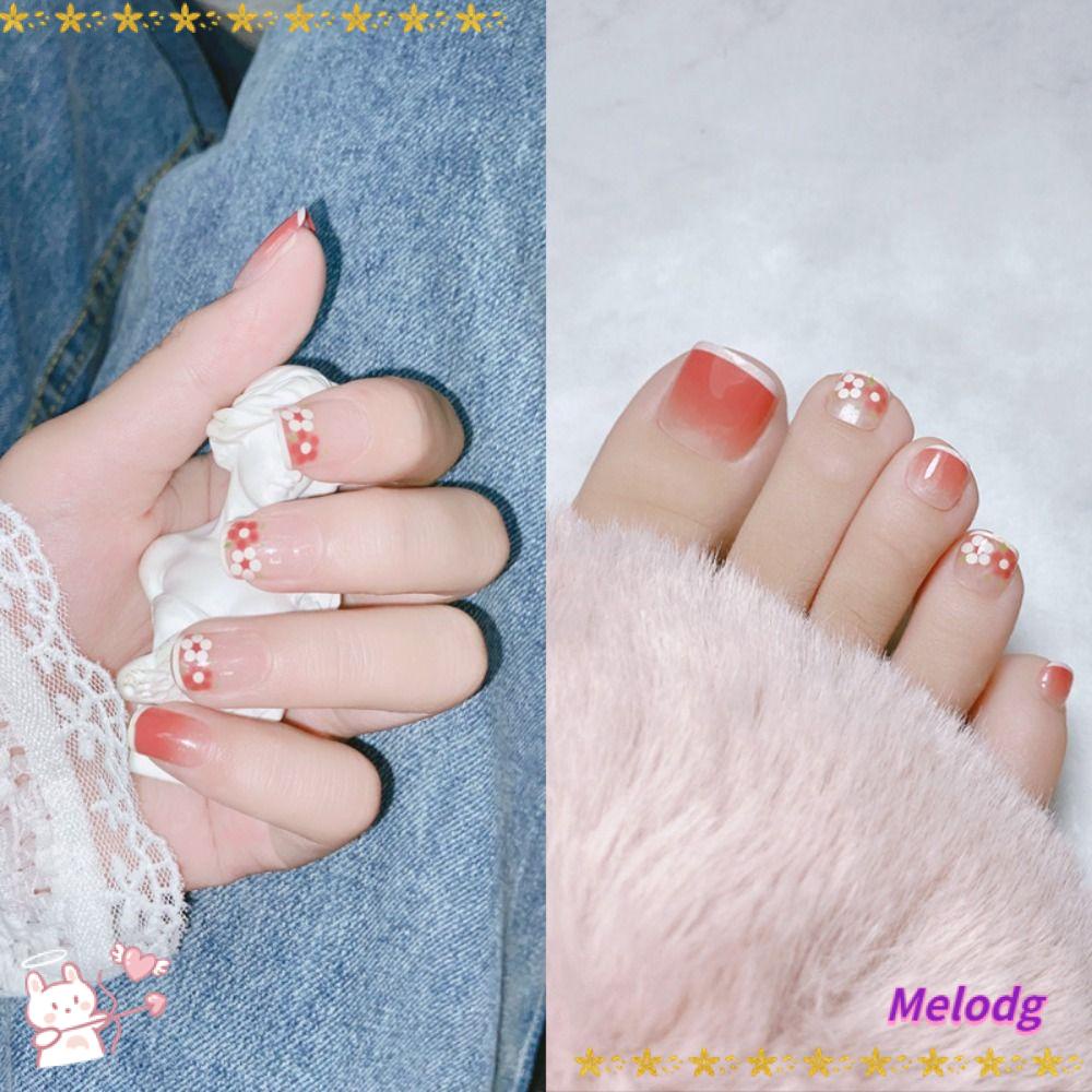 Bộ Móng Chân Giả Đầu Vuông Dành Cho Nữ