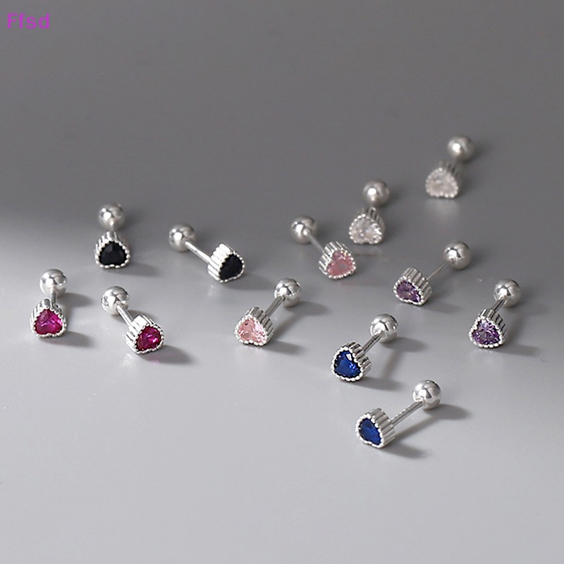 1 Đôi Khuyên Tai Bạc S999 Dạng Xoắn Ốc Hình Trái Tim Cho Nữ