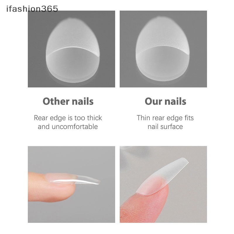 Set 100 Móng Tay Giả Dạng Nhấn / Vuông / Coffin Che Phủ Toàn Diện Thời Trang ifashion365