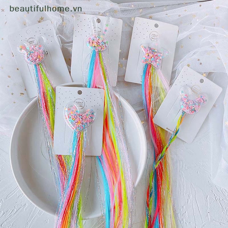 1 Kẹp Tóc Giả Hình Kỳ Lân / Mèo / Thỏ Dễ Thương Cho Bé Gái