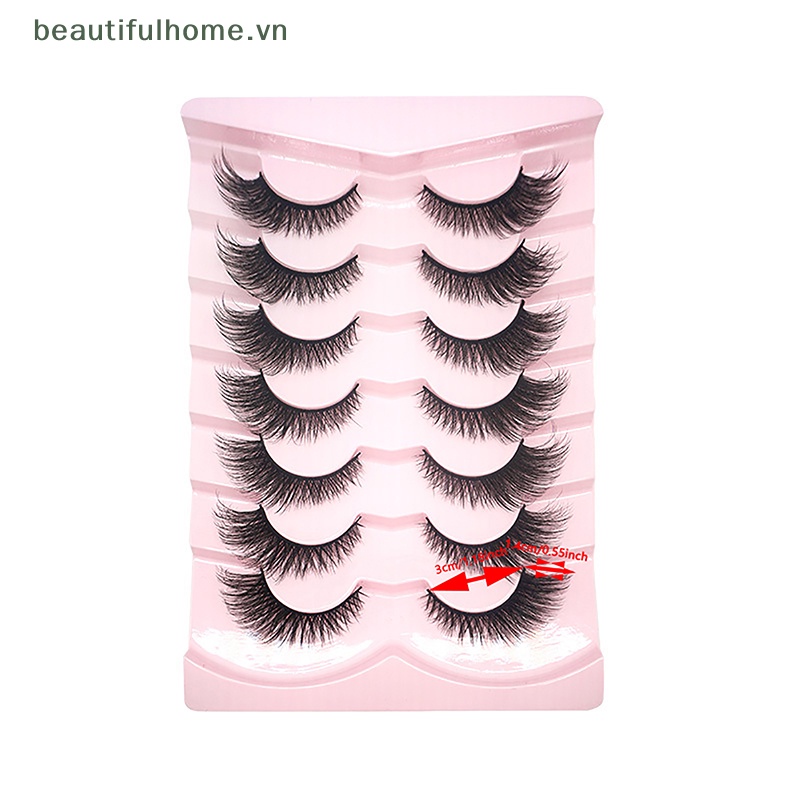 Bộ 7 Cặp Lông Mi Giả 3D Cong Dày Tự Nhiên