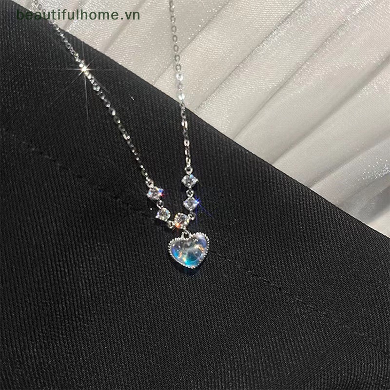 Vòng cổ Mặt Trái Tim Đính Đá Zircon Lấp Lánh Thời Trang Cho Nữ