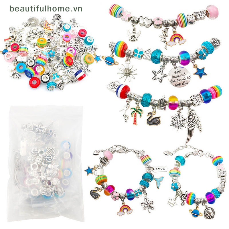 1 Bộ Hạt Charm Bằng Hợp Kim Dùng Làm Trang Sức DIY