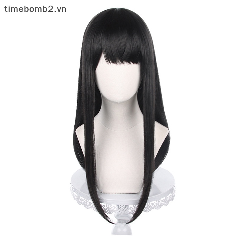Tóc Giả Dài 65cm Màu Đen Bằng Sợi Tổng Hợp Chịu Nhiệt Hóa Trang Nhân Vật Mitaka Asa
