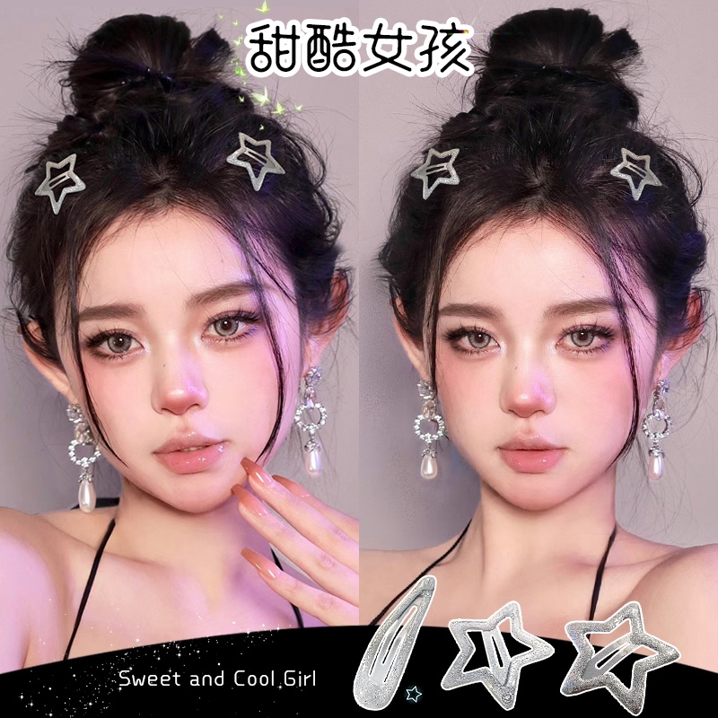 Bộ 6 Kẹp Tóc Hình Ngôi Sao Năm Cánh Phong Cách Mới Y2k