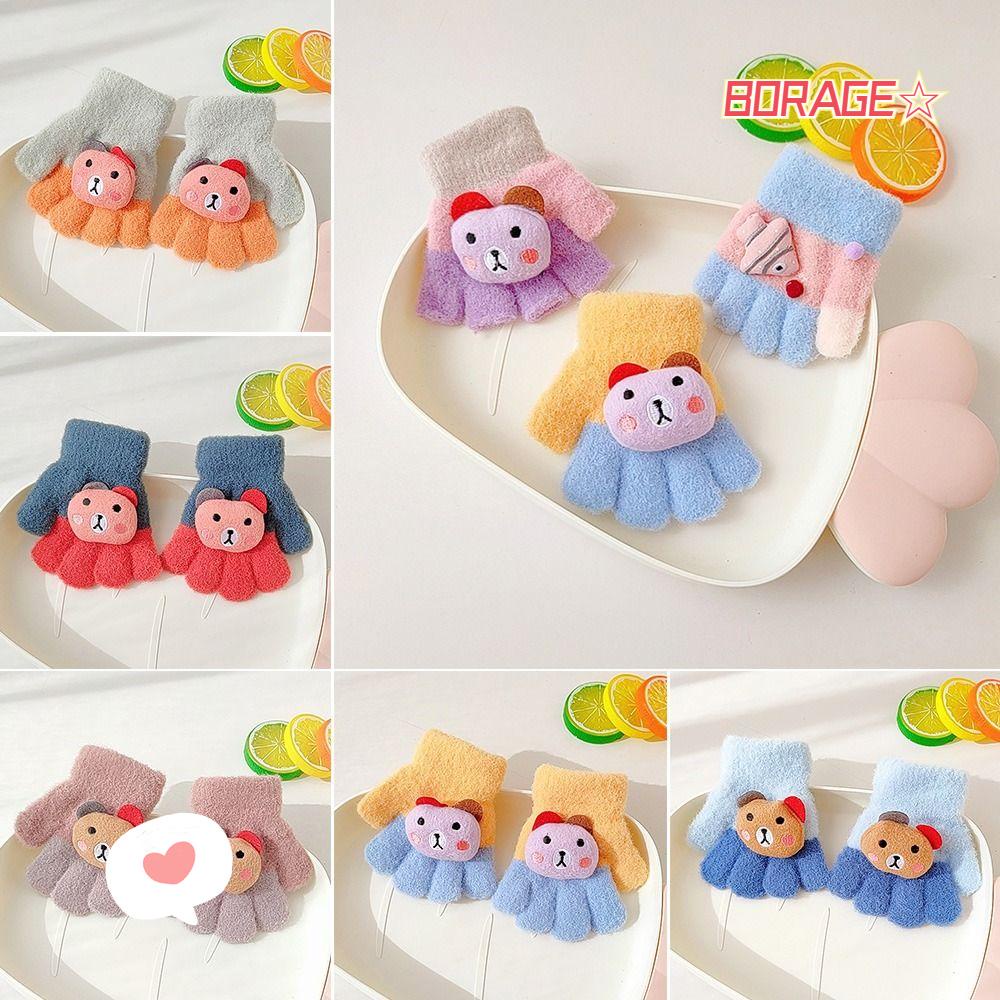 Găng Tay Hình Trái Tim Gấu Hoạt Hình Cho Bé 0-3 Tuổi