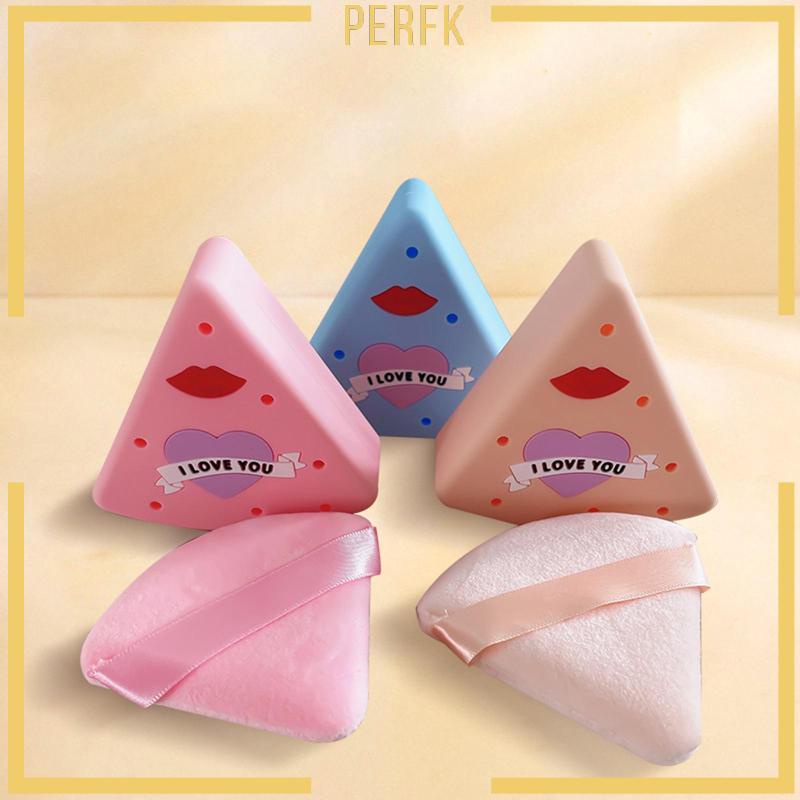 Hộp Đựng Mút Trang Điểm Hình Tam Giác Mềm Mại Chống Bụi Tiện Dụng Mang Theo Du Lịch