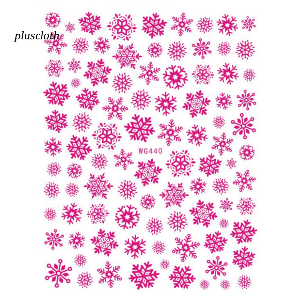 1 Tấm Sticker Phát Quang Họa Tiết Bông Tuyết 3D Dán Móng Nghệ Thuật