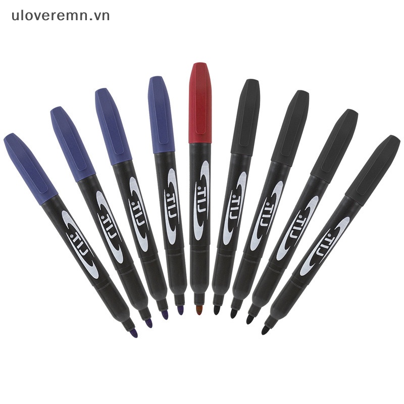 Set 10 Bút Lông Đánh Dấu Màu Đỏ / Xanh Dương / Đen Dành Cho Học Sinh