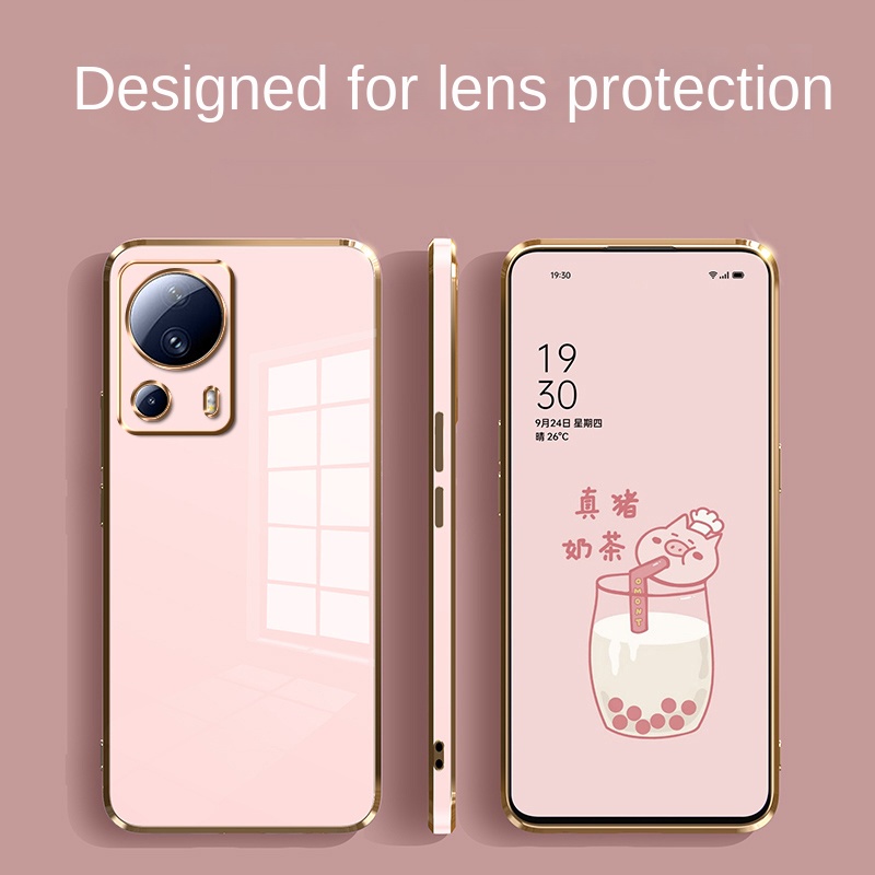 Ốp Điện Thoại Silicone Mạ Cao Su Bóng Bảo Vệ Camera Cho xiaomi 13 Lite Mi 13Lite xiaomi 12T Pro 12 Lite 11 Lite 5G NE 6D