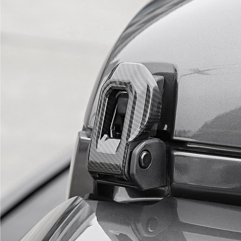 Bộ 2 Viền Sợi Carbon Nhựa ABS Trang Trí Chốt Khóa Mui Xe Jeep Wrangler JL JLU Gladiator JT 2018-2023