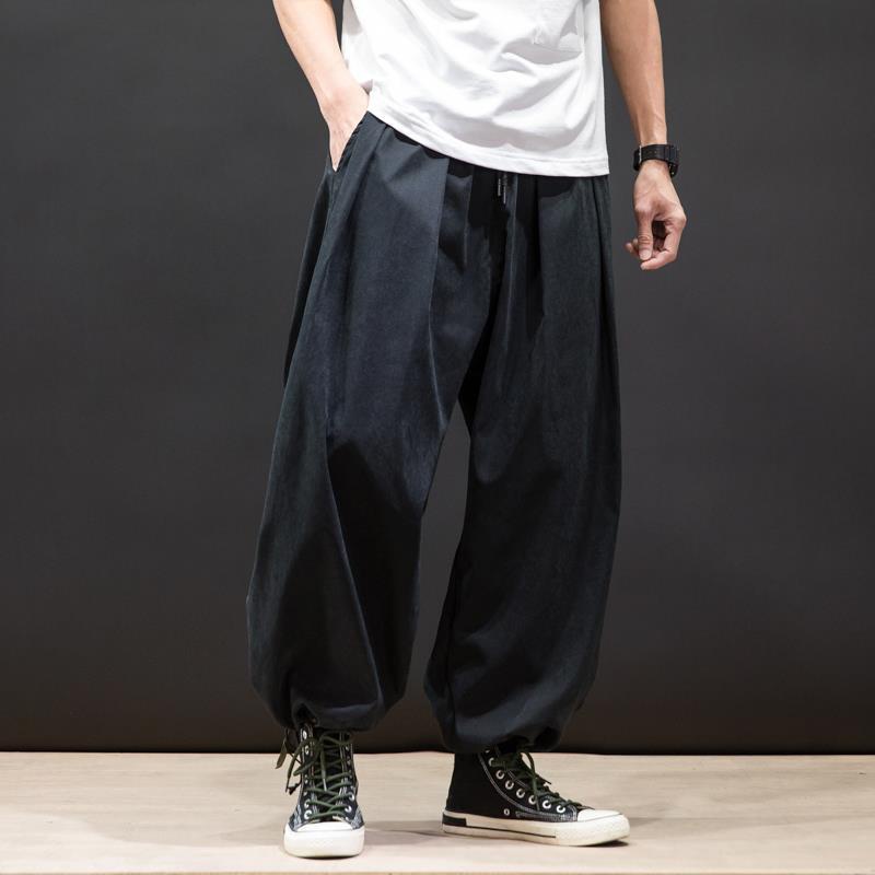 Quần Thể Thao Ống Rộng Phối Dây Rút Phong Cách Đường Phố Hàn Quốc Cho Nam