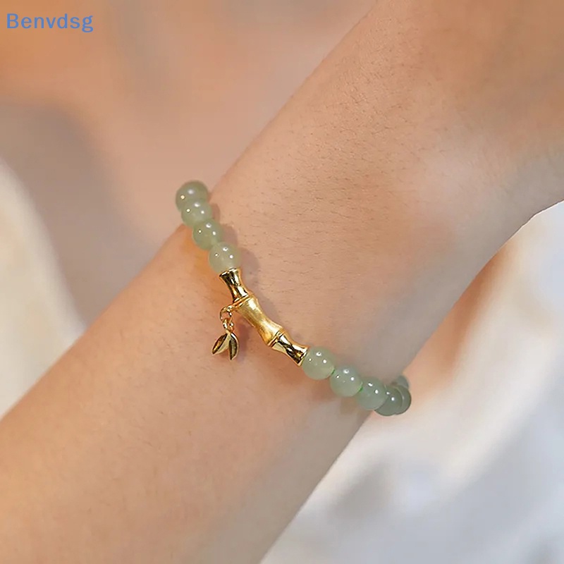 Benvdsg > Vòng Tay Đá Ngọc Bích Hetian Hình Hoa Sen Bằng Tre Thủ Công Phong Cách Cổ Điển Cho Nữ